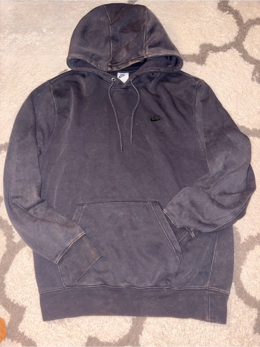 Nike Men's Washed Black Pullover Hoodie